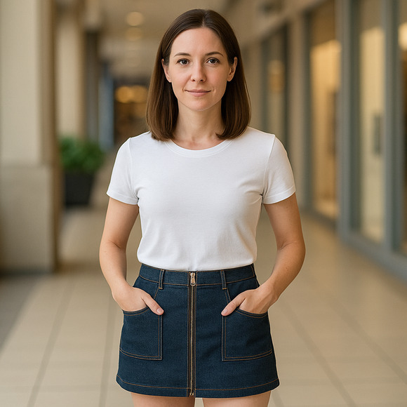 Refuge Dresses & Skirts - Refuge Skirt Juniors SMALL Denim Blue Jean Full Zipper Stretchy Pockets Casual